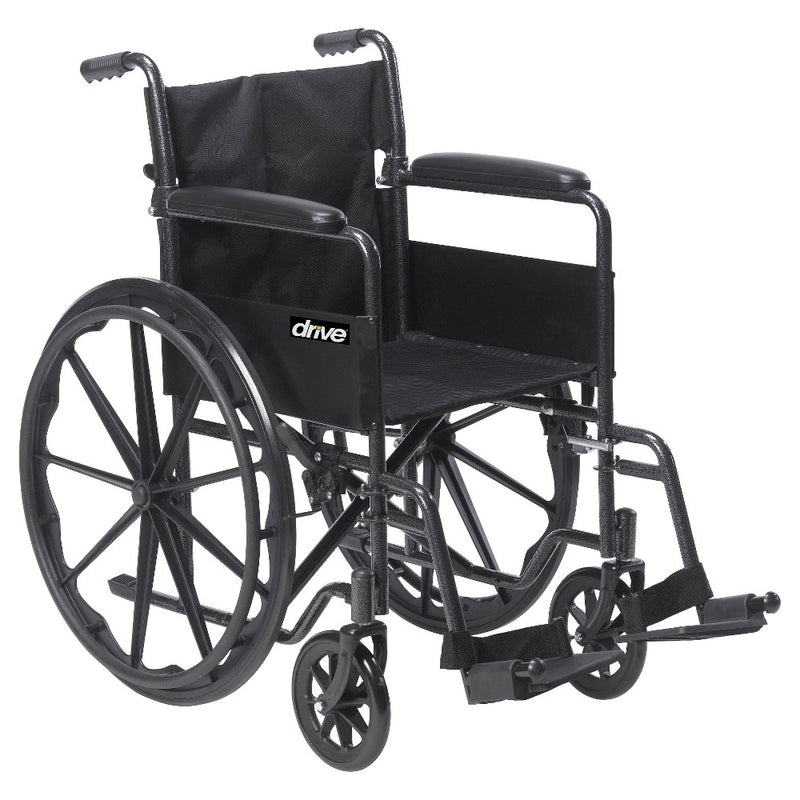 Drive Medical Silver Sport 1 Wheelchair with Full Arms and Swing away Removable Footrest (LOCAL PICKUP ONLY)
