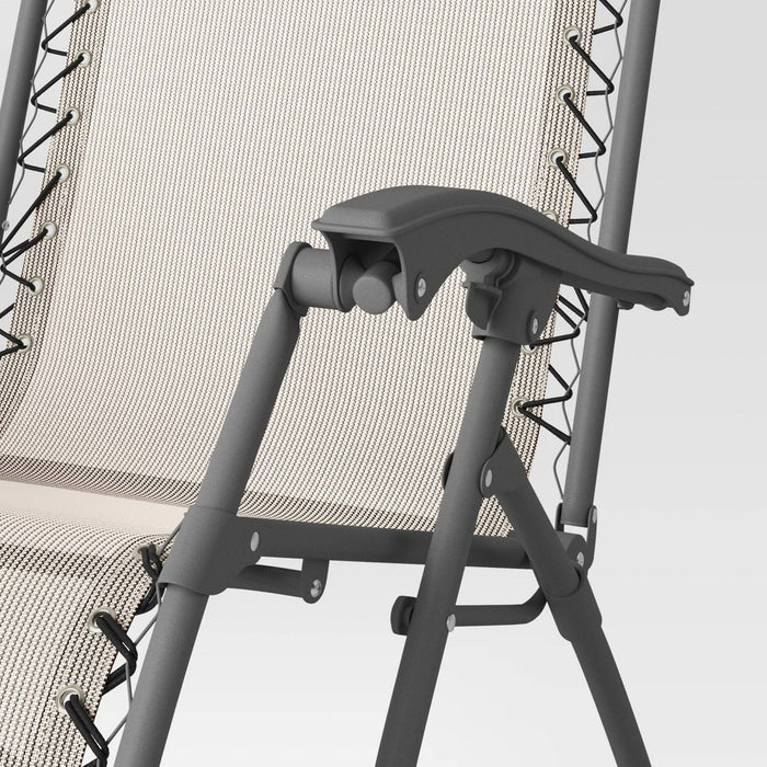 Zero Gravity Outdoor Portable Folding Lounge Chair Tan - Room Essentials (LOCAL PICKUP ONLY)