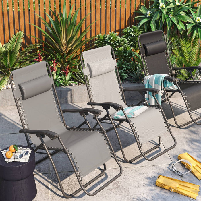Zero Gravity Outdoor Portable Folding Lounge Chair Tan - Room Essentials (LOCAL PICKUP ONLY)