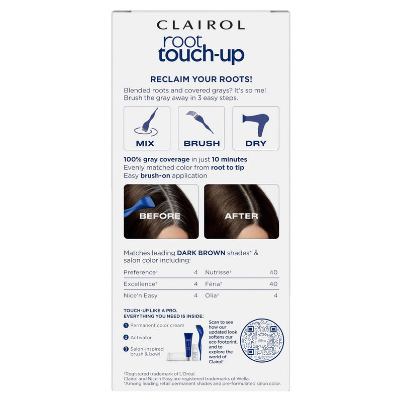 Clairol Root Touch-Up Permanent Hair Color - 4 Dark Brown - 1 kit