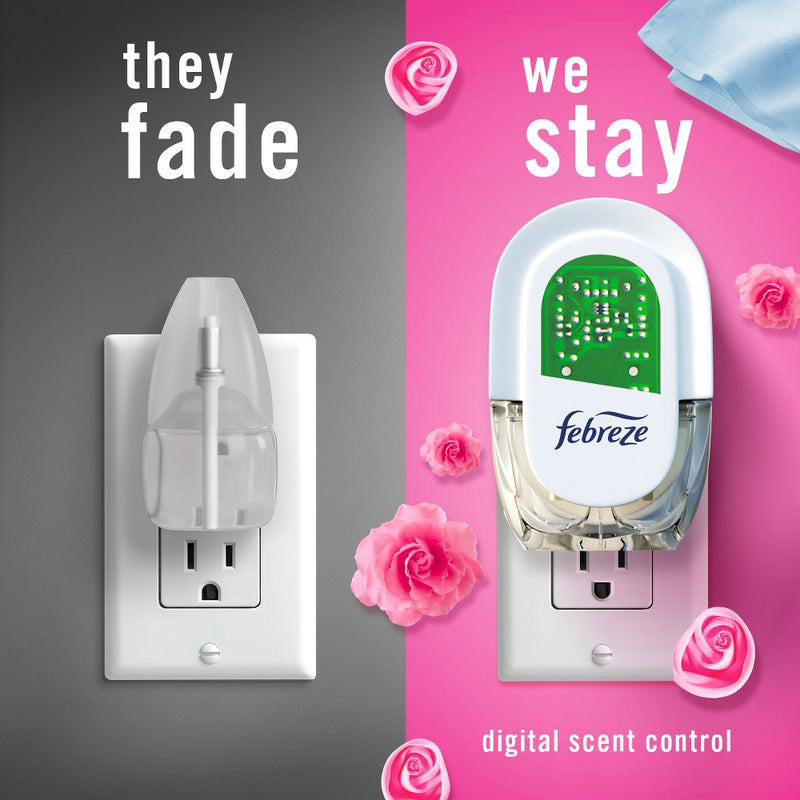Febreze Odor-Fighting Fade Defy Plug Air Freshener Refill - Downy April Fresh - 0.87 fl oz/2pk