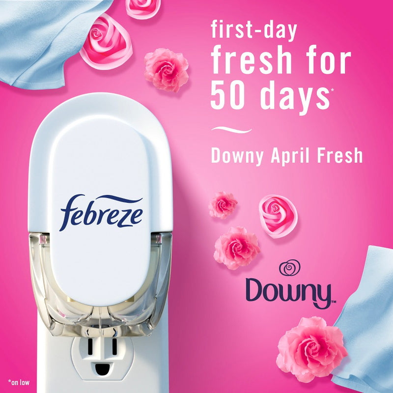 Febreze Odor-Fighting Fade Defy Plug Air Freshener Refill - Downy April Fresh - 0.87 fl oz/2pk