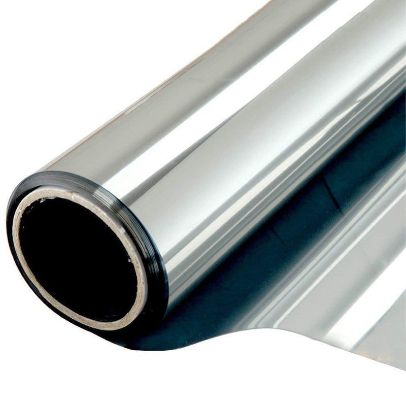 WPCTEV Window Film One Way Mirror Film Daytime Privacy Static Non-Adhesive Decorative Heat Control Anti UV Window Tint For Home And Office, Silver 35.4" X 78.7" (LOCAL PICKUP ONLY)