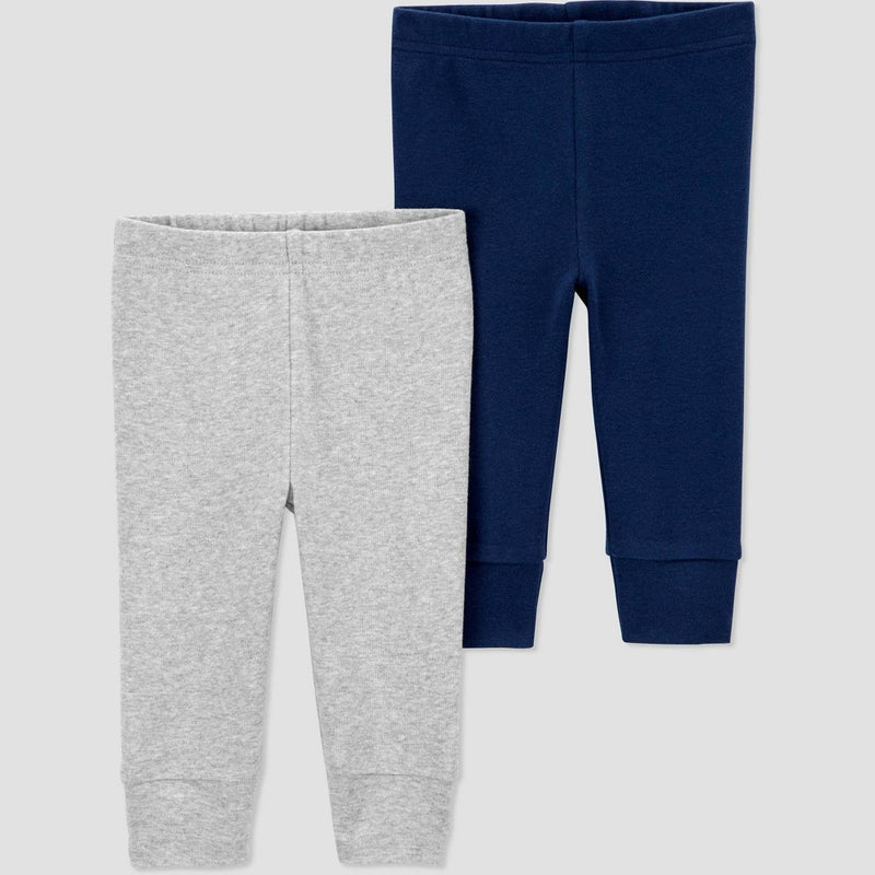 Carter's Just One You Baby Boys' 2pk Pants - Navy Blue/Gray 9M