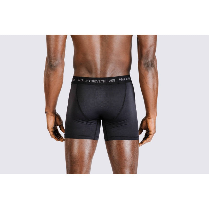 Pair of Thieves Men's Super Fit Boxer Briefs 2pk - Black XL: Moisture-Wicking, Quick-Dry, Stretch, Mid Rise Underwear