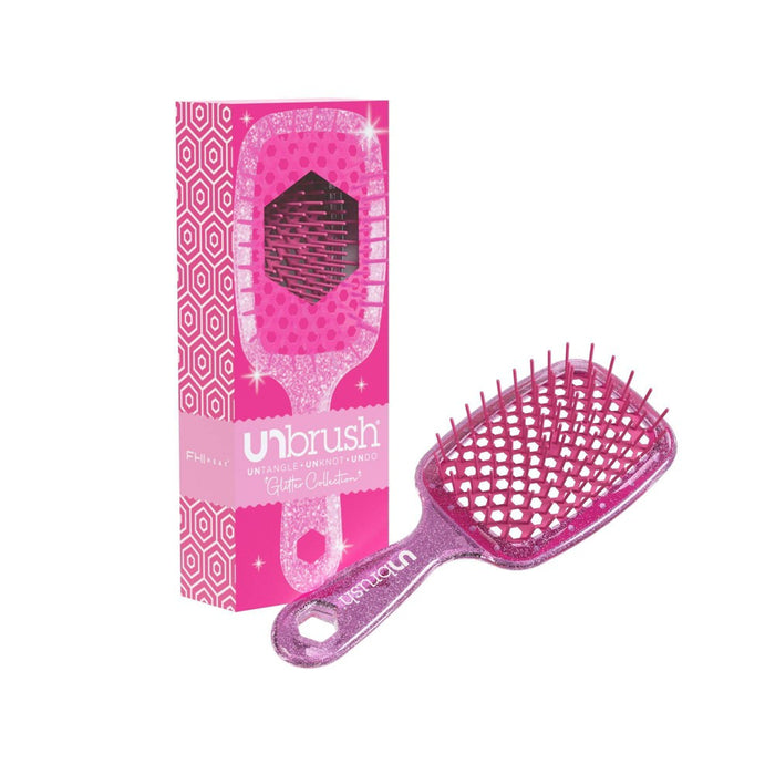 UNbrush Detangler Hair Brush - Glitter Rose Quartz