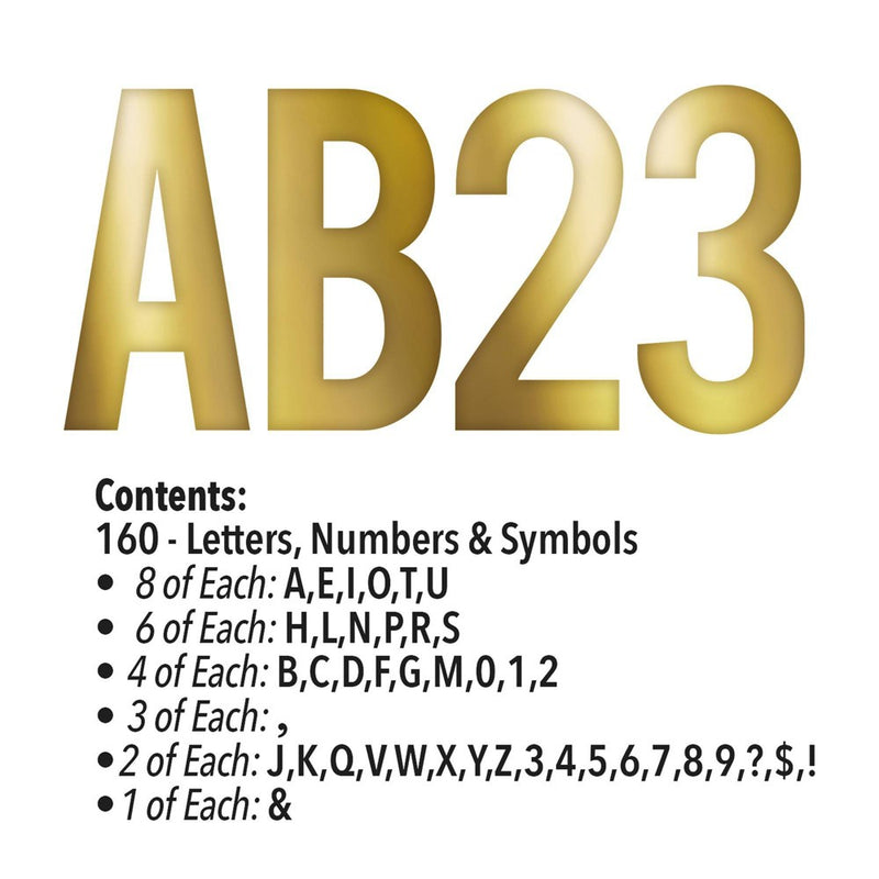 ArtSkills 160ct Peel & Stick Foil Letters/Numbers/Symbols - Gold Metallic