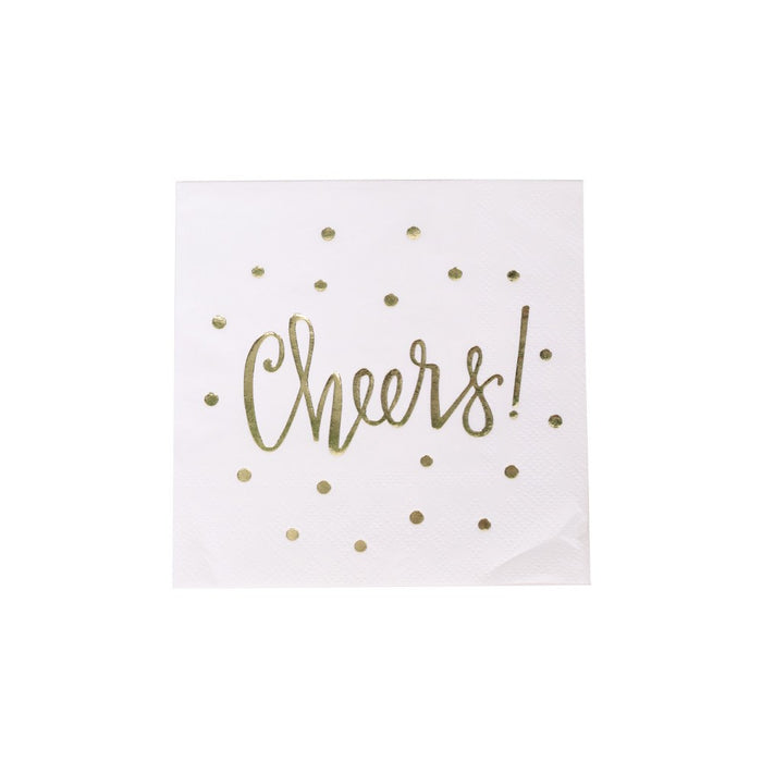 30ct 'Cheers' Beverage Napkins - Spritz