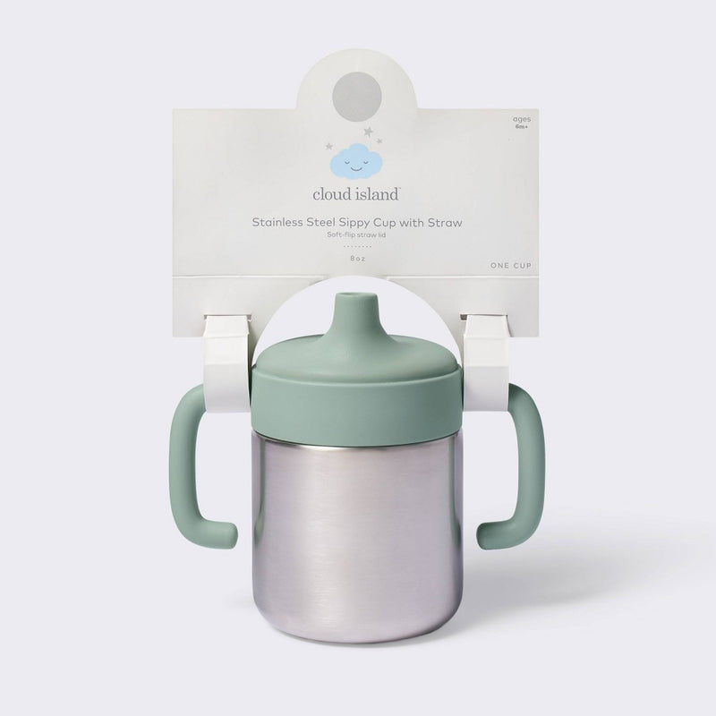 8oz Stainless Steel Sippy Cup - Green - Cloud Island