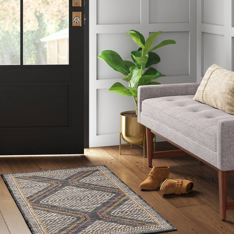2'3"x3'9" Washable Tapestry Accent Rug Gray - Threshold (LOCAL PICKUP ONLY)