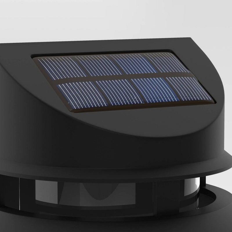 2pk Double Hood Deck Solar LED Outdoor Step Lights Matte Black - Threshold