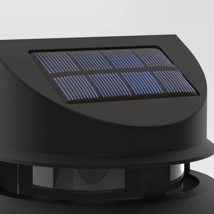 2pk Double Hood Deck Solar LED Outdoor Step Lights Matte Black - Threshold