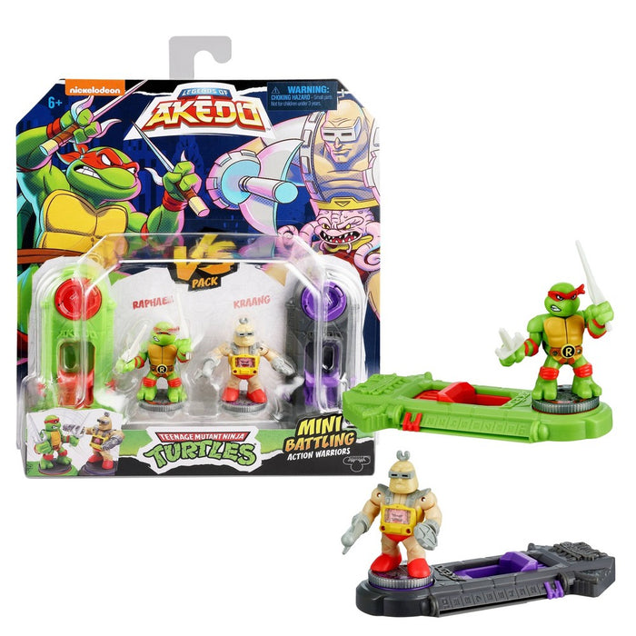 Akedo Teenage Mutant Ninja Turtles Raphael vs Kraang Mini Figure Set - 2pk