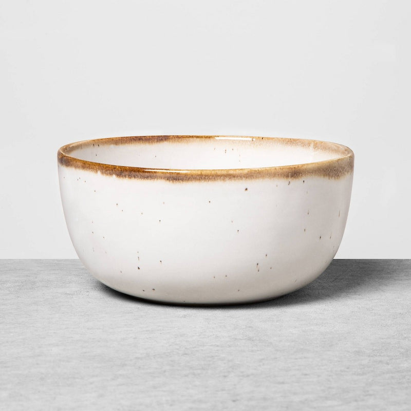 4pk 22oz Stoneware Reactive Glaze Cereal Bowl Set Cream - Hearth & Hand with Magnolia