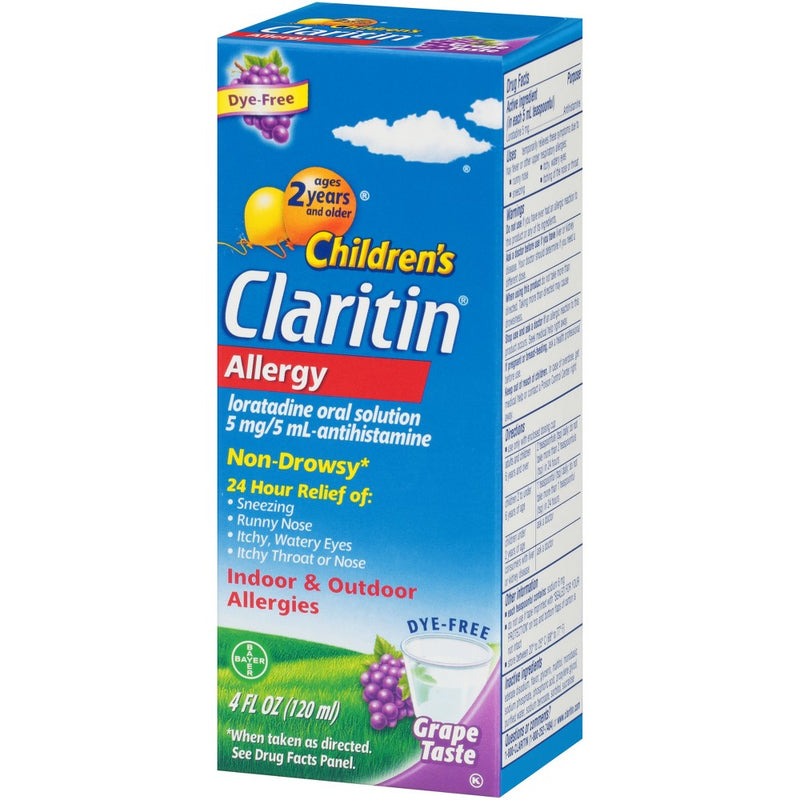 Children's Claritin Loratadine Allergy Relief 24 Hour Non-Drowsy Grape Liquid - 4 fl oz