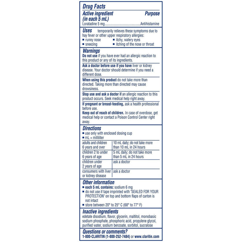Children's Claritin Loratadine Allergy Relief 24 Hour Non-Drowsy Grape Liquid - 4 fl oz