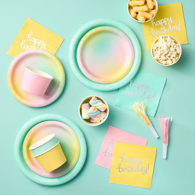 30ct Beverage Napkins 'Happy Birthday' Pastel - Spritz