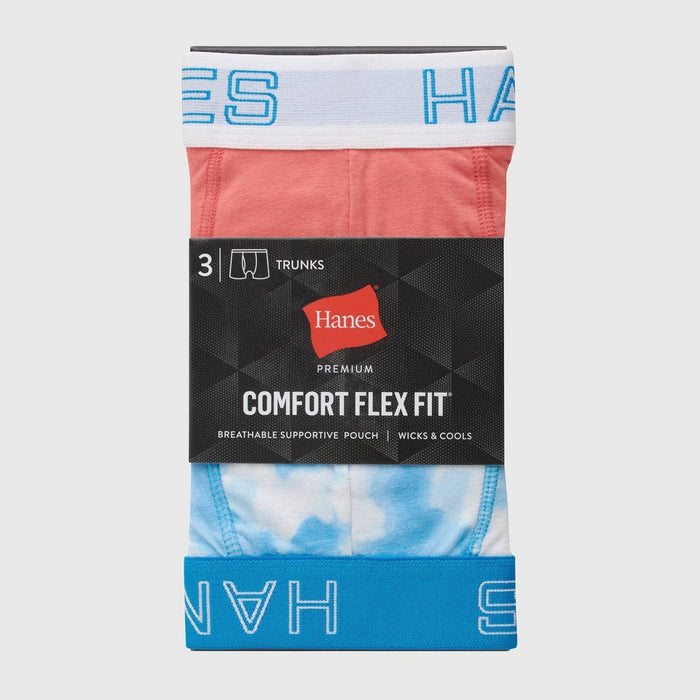 Hanes Premium Men's Comfort Flex Fit Trunks 3pk - Blue/Red XL
