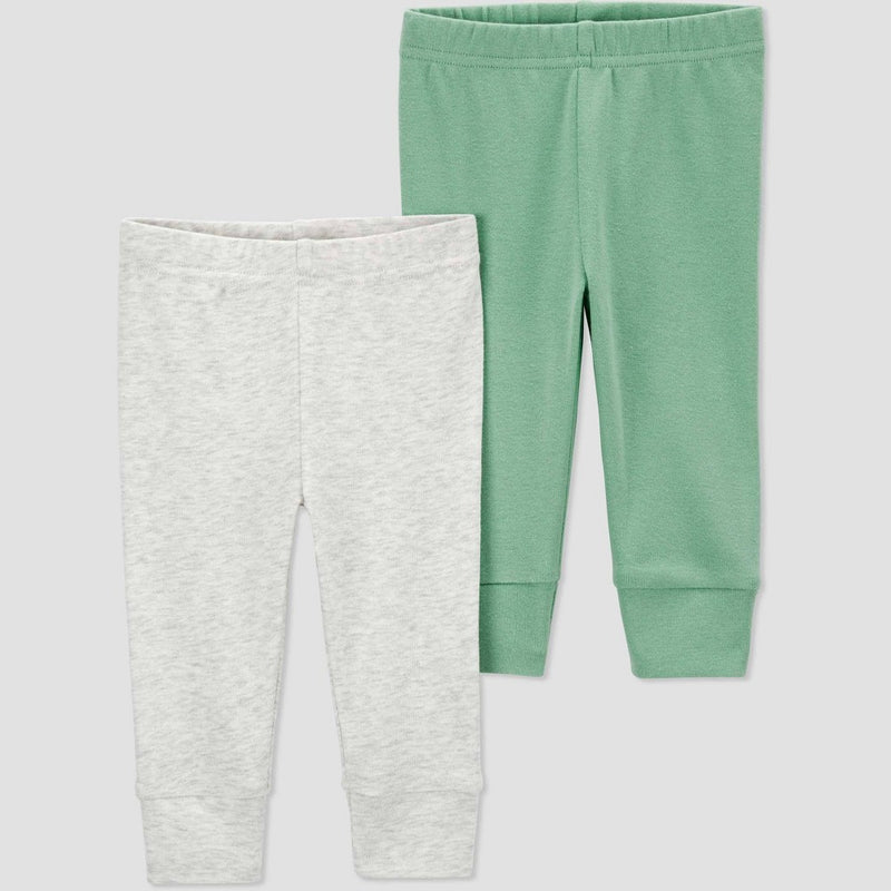 Carter's Just One You Baby Boys' 2pk Pants - Gray/Green 12M