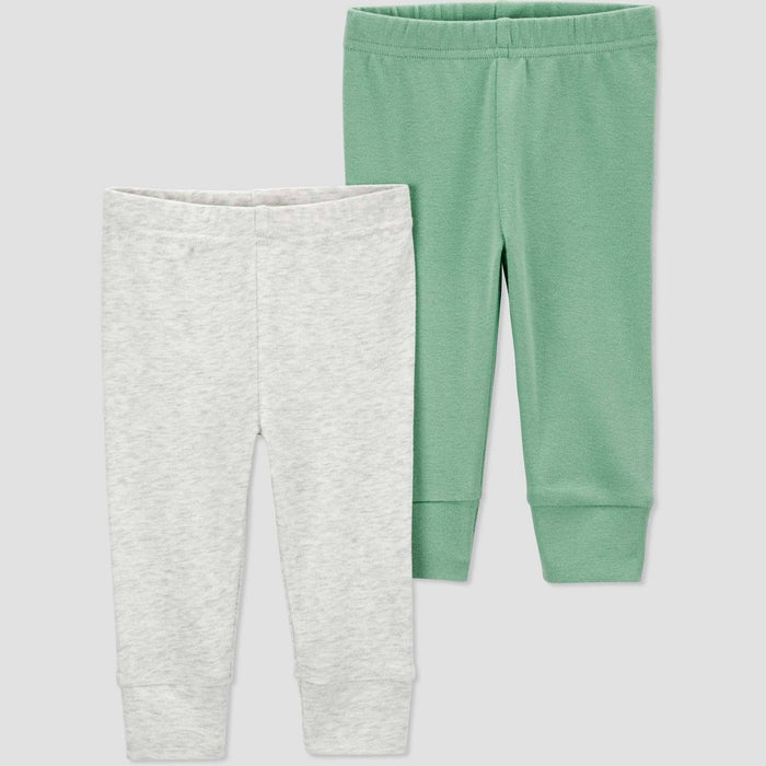 Carter's Just One You Baby Boys' 2pk Pants - Gray/Green 12M