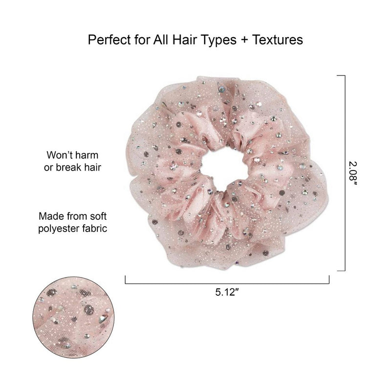scunci be-u-tiful Rhinestone Embellished Hair Scrunchie - Pink