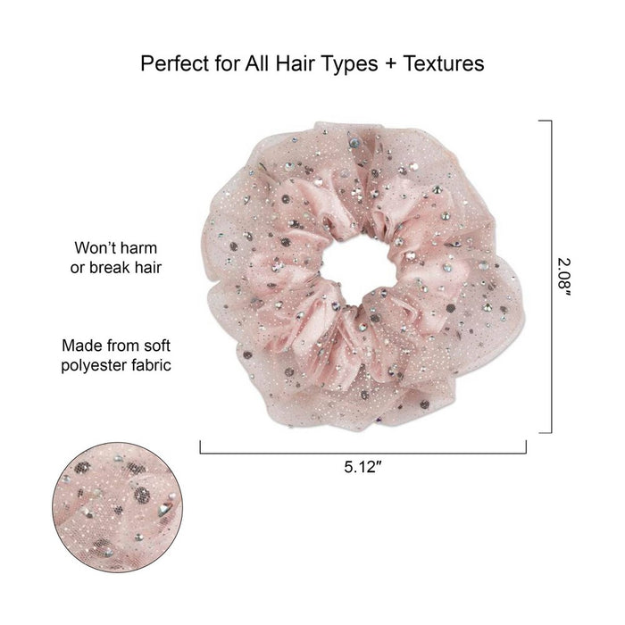 scunci be-u-tiful Rhinestone Embellished Hair Scrunchie - Pink