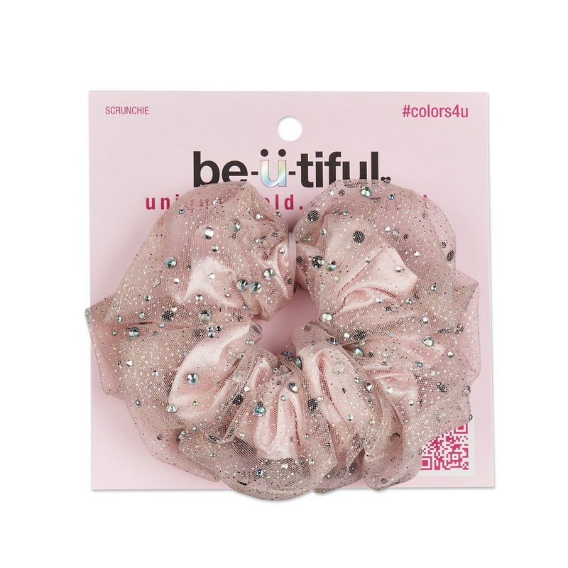 scunci be-u-tiful Rhinestone Embellished Hair Scrunchie - Pink