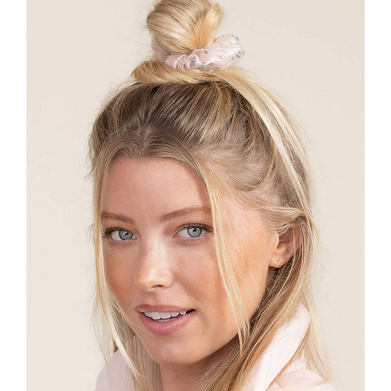 scunci be-u-tiful Rhinestone Embellished Hair Scrunchie - Pink