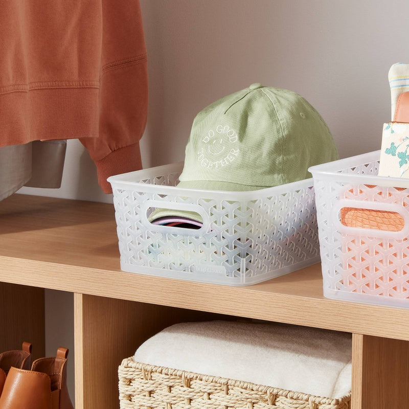 Y-Weave Small Decorative Storage Basket Translucent - Brightroom