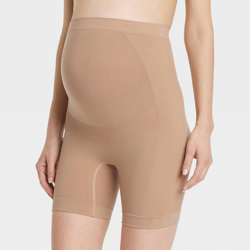 Shapewear Bike Shorts Maternity - Isabel Maternity by Ingrid & Isabel Taupe XS