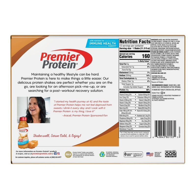 Premier Protein Nutritional Shake - Caramel - 11.5oz/12ct