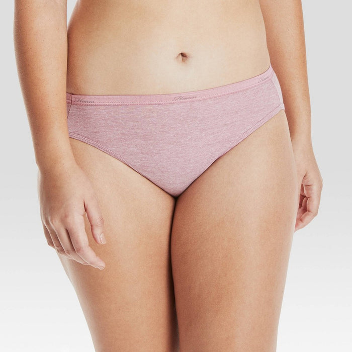 Hanes Women's 6pk Hi-Cut Underwear PP43WB - Blue/Purple/White 10