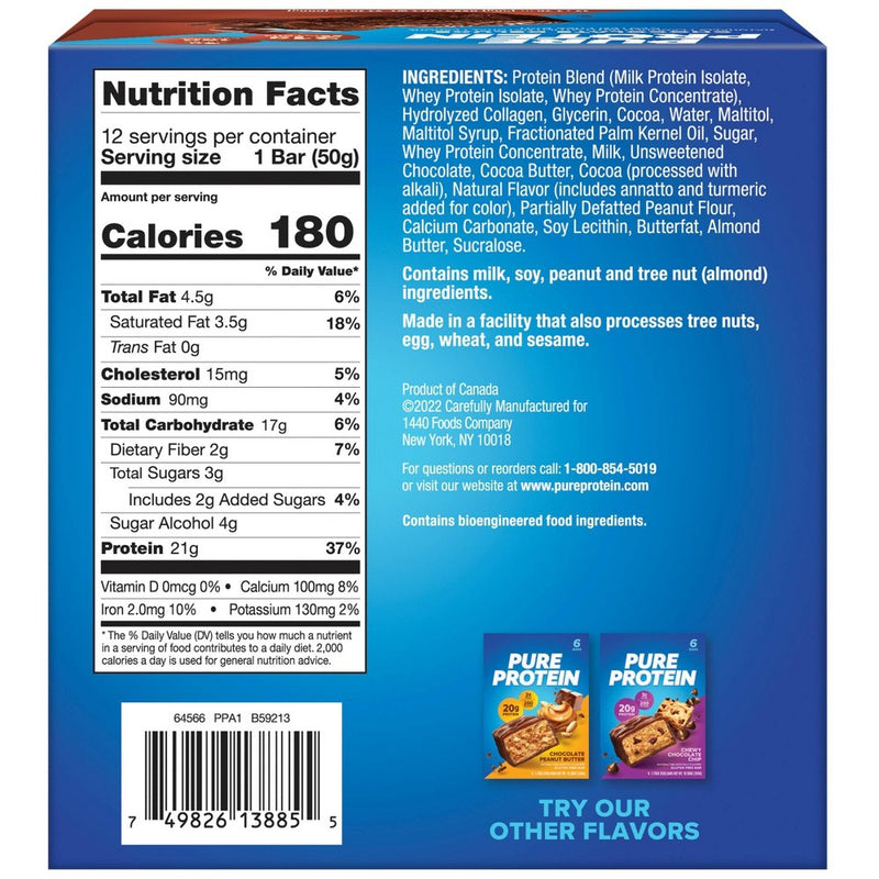 Pure Protein Bar - Chocolate Deluxe - 12ct