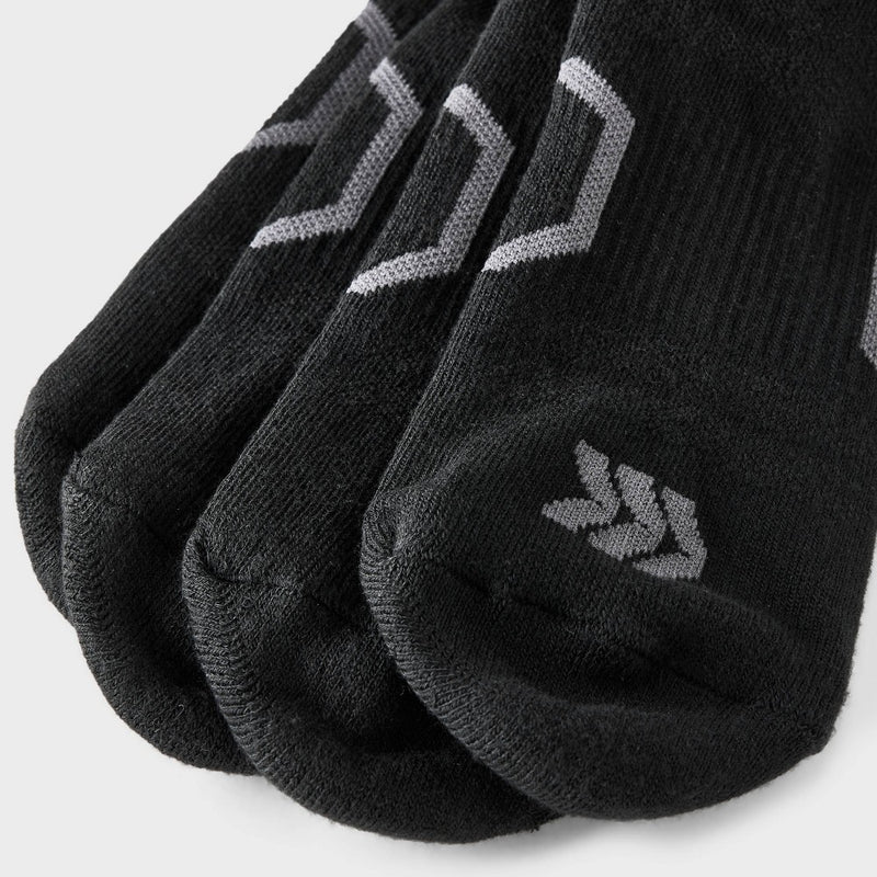 Men's Striped Cushioned Ankle Socks 8pk -All In Motion Black 6-12