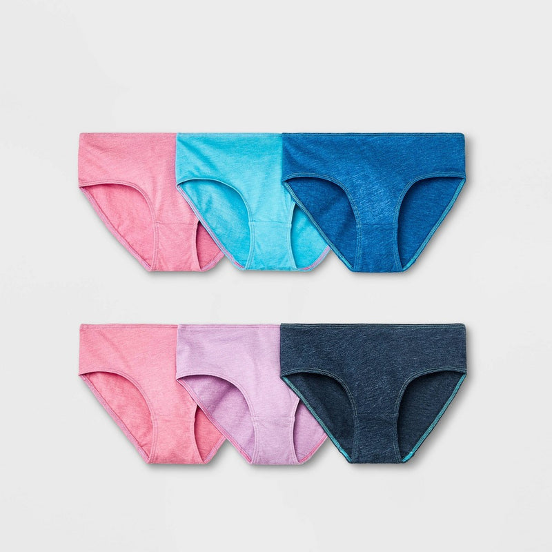 Girls' 6pk Heathered Solid Hipster - Cat & Jack L