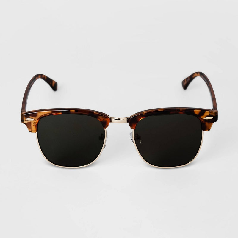 Men's Retro Browline Sunglasses - Goodfellow & Co Brown