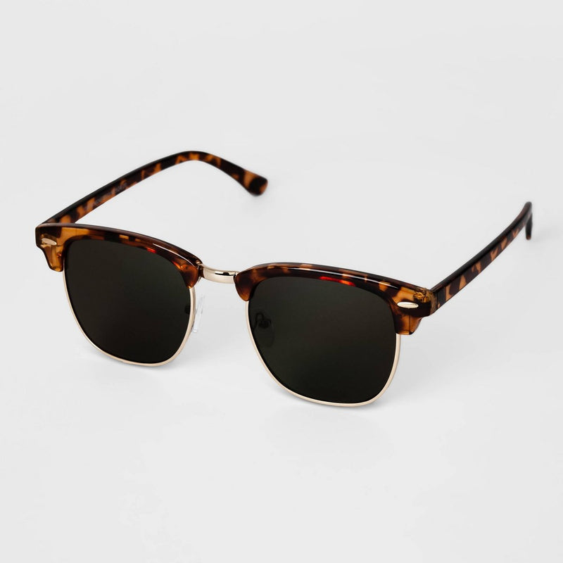 Men's Retro Browline Sunglasses - Goodfellow & Co Brown
