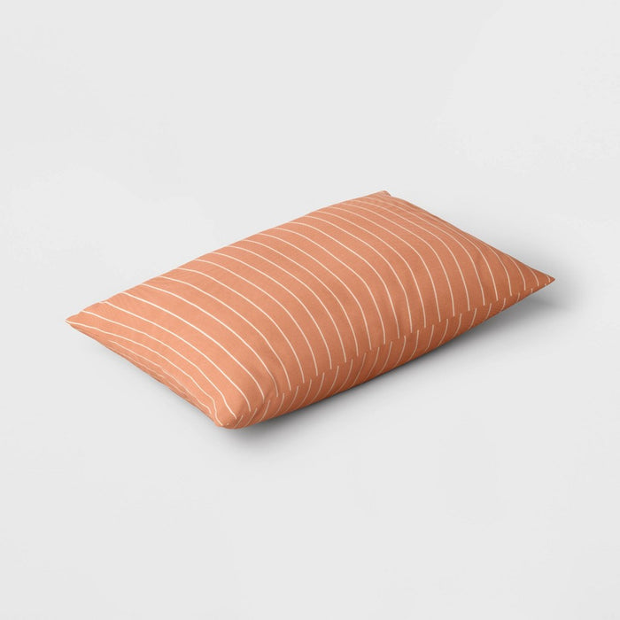 10"x17" Pin Stripe Rectangular Outdoor Lumbar Pillow Orange - Room Essentials: UV & Water-Resistant, Decorative Patio Accessory