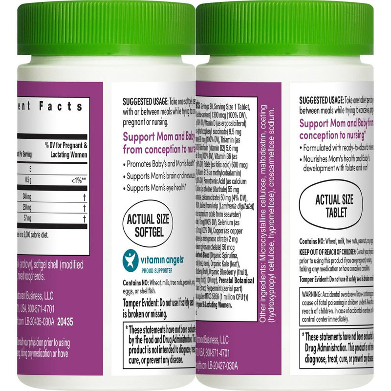 Rainbow Light Prenatal Daily Duo Multivitamin Dietary Supplement Tablets and Softgels - 60ct
