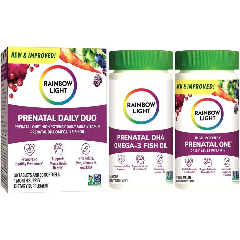 Rainbow Light Prenatal Daily Duo Multivitamin Dietary Supplement Tablets and Softgels - 60ct