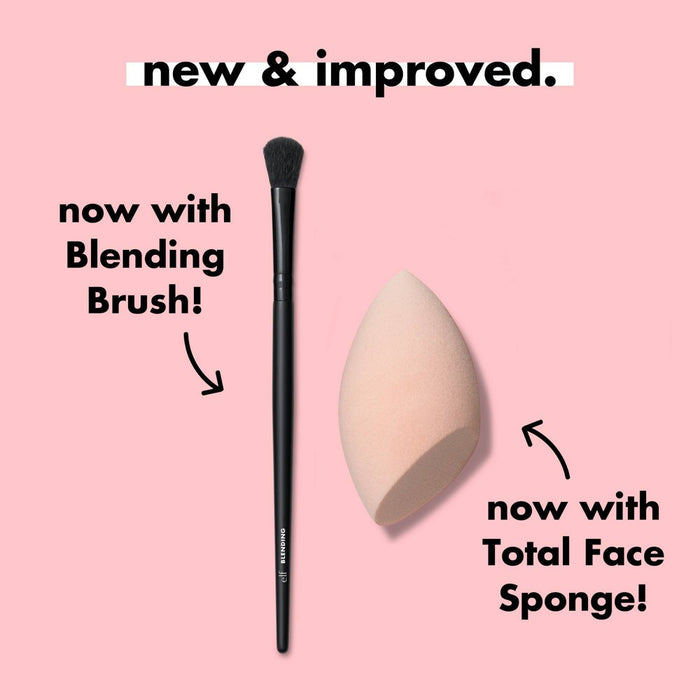 e.l.f. Full Face & Eye Makeup Brush Set with Travel Case - 12ct