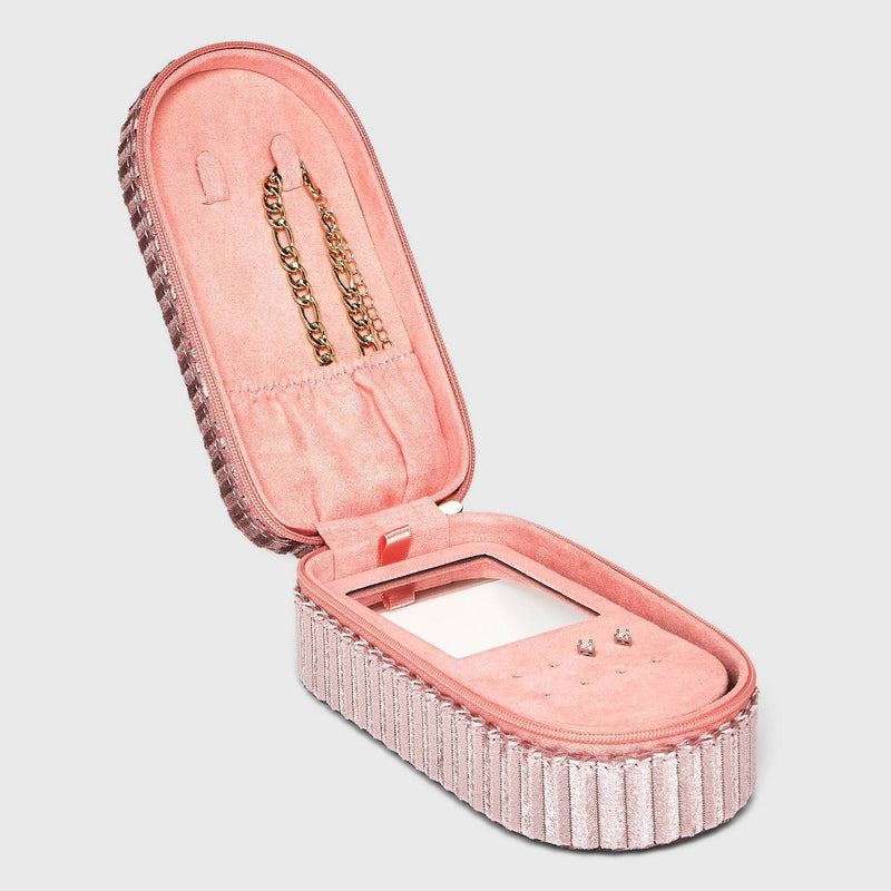 Elongated Organizer Jewelry Box - A New Day Pink Striped