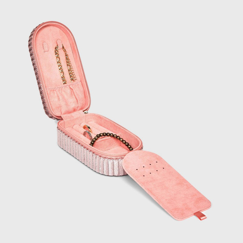 Elongated Organizer Jewelry Box - A New Day Pink Striped