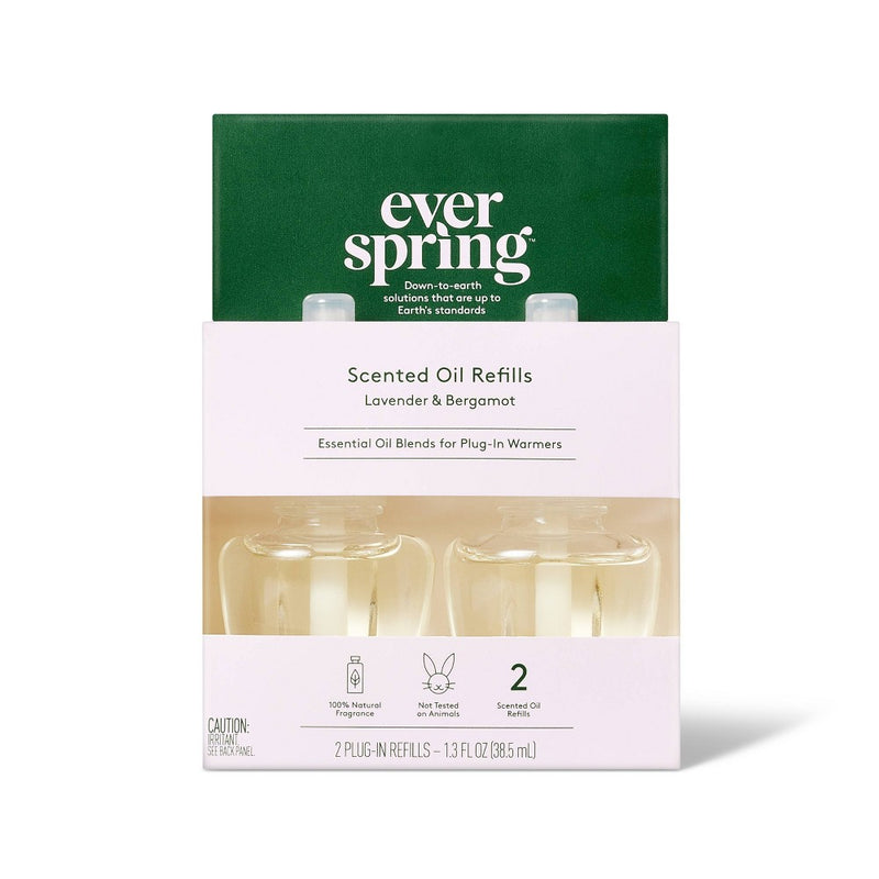 Scented Oil Refill Air Freshener - Lavender & Bergamot - 1.3 fl oz/2pk - Everspring