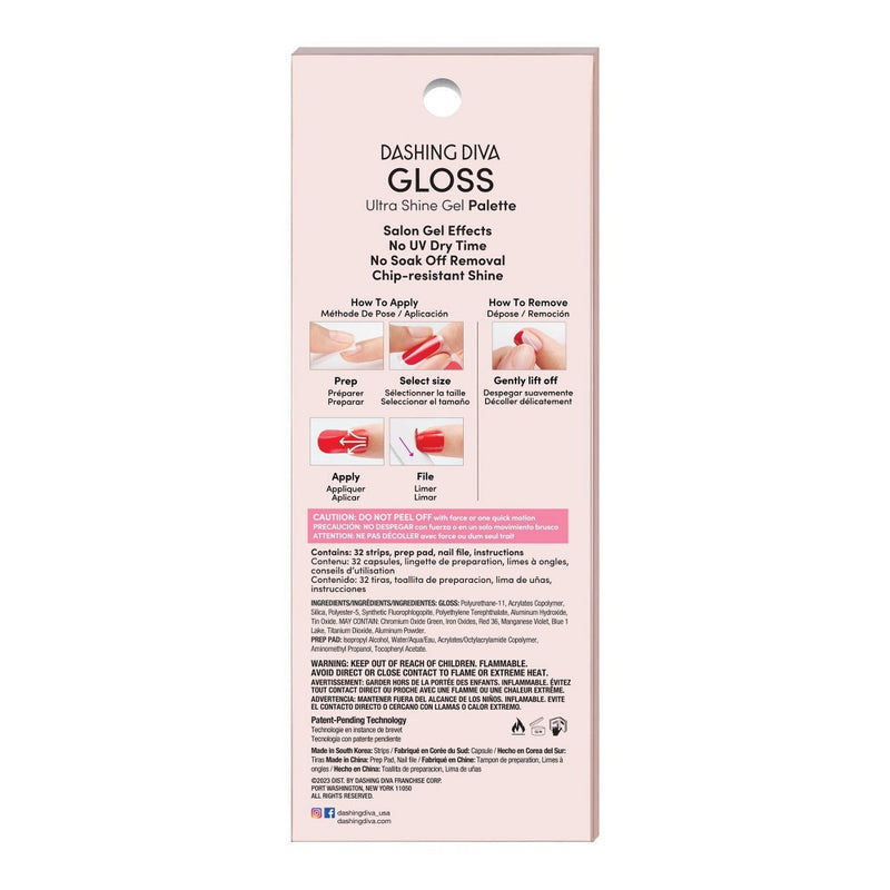 Dashing Diva Gloss Ultra Shine Gel Nail Art Palette - Tea Leaves - 32ct