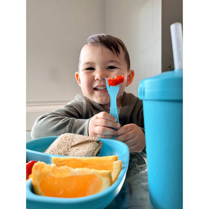 Re-Play 2pc Toddler Utensil Pair - Pool Blue