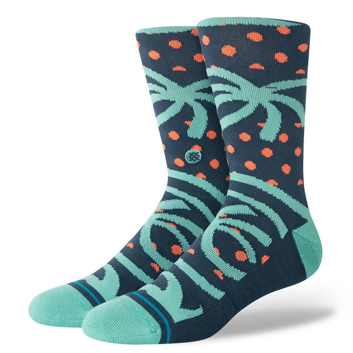 STANCE x WADE Men's Striped Seared Crew Socks 2pk - Blue/Light Aqua Blue L