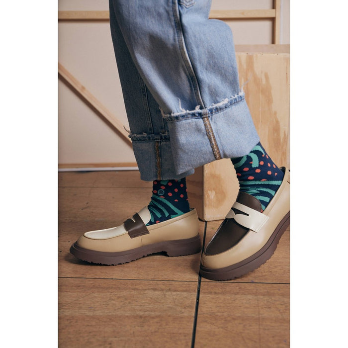 STANCE x WADE Men's Striped Seared Crew Socks 2pk - Blue/Light Aqua Blue L