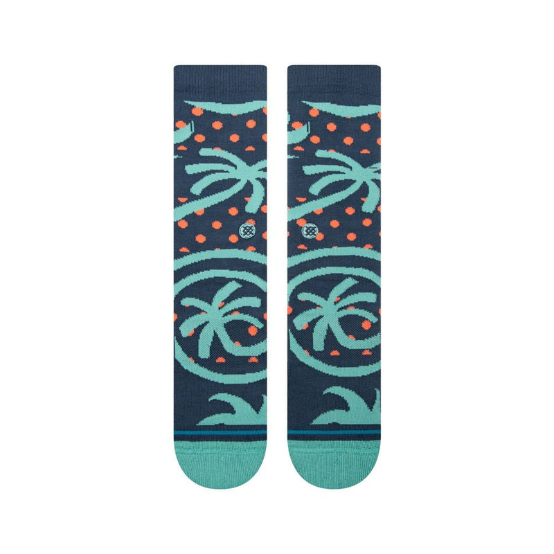 STANCE x WADE Men's Striped Seared Crew Socks 2pk - Blue/Light Aqua Blue L