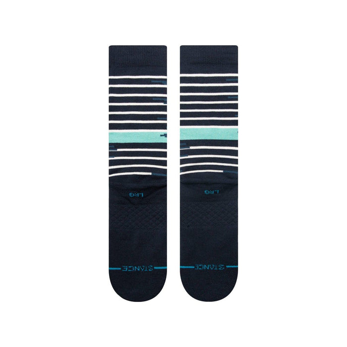 STANCE x WADE Men's Striped Seared Crew Socks 2pk - Blue/Light Aqua Blue L